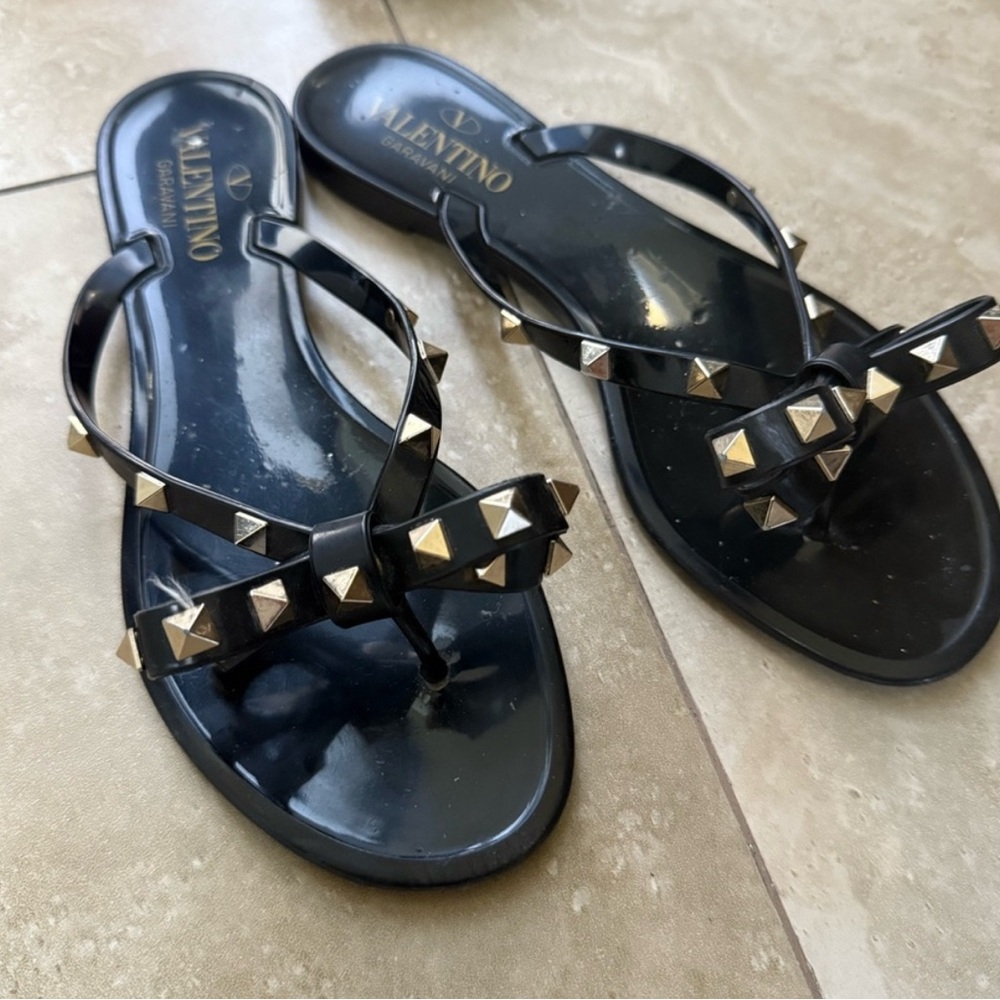 Valentino Black Studded Women's Sandals
